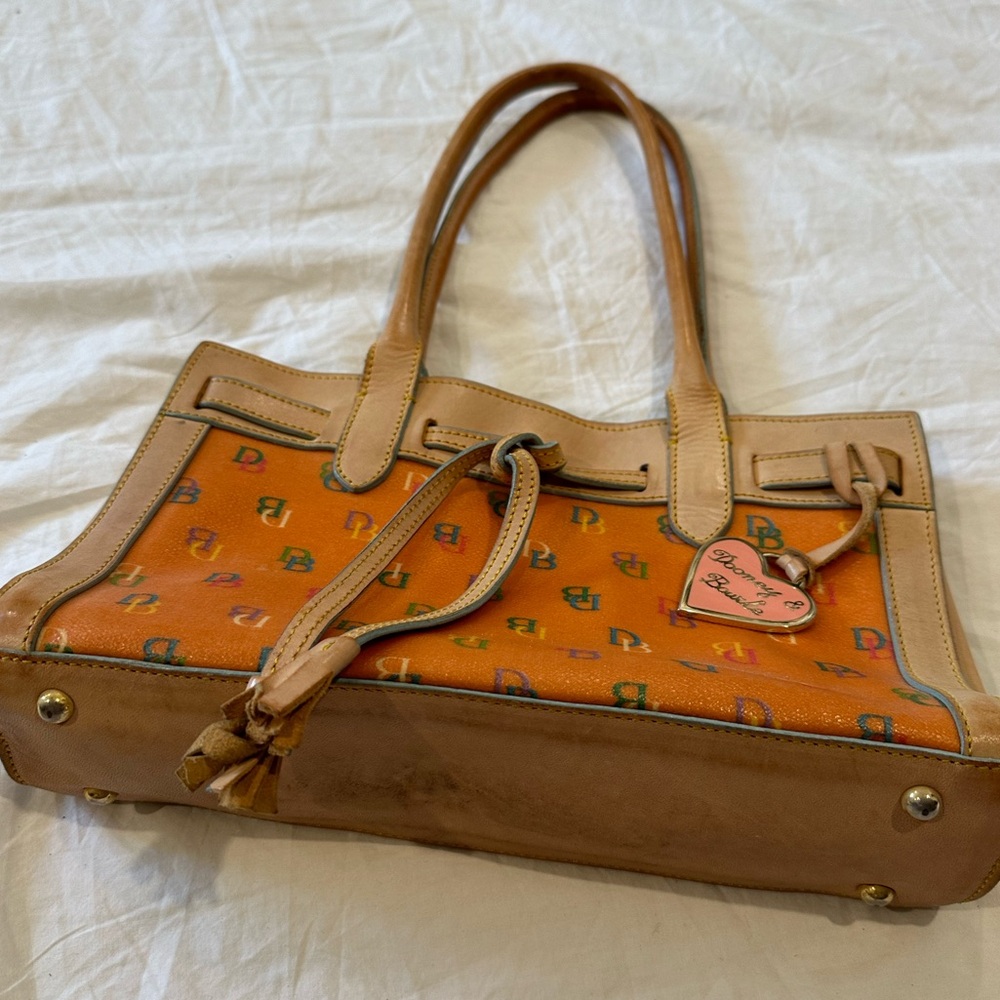Dooney & Bourke Logo  Monogram Mini Tassel Satchel Tote